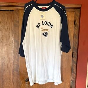 NFL St. Louis Rams White and Navy Raglan Shirt